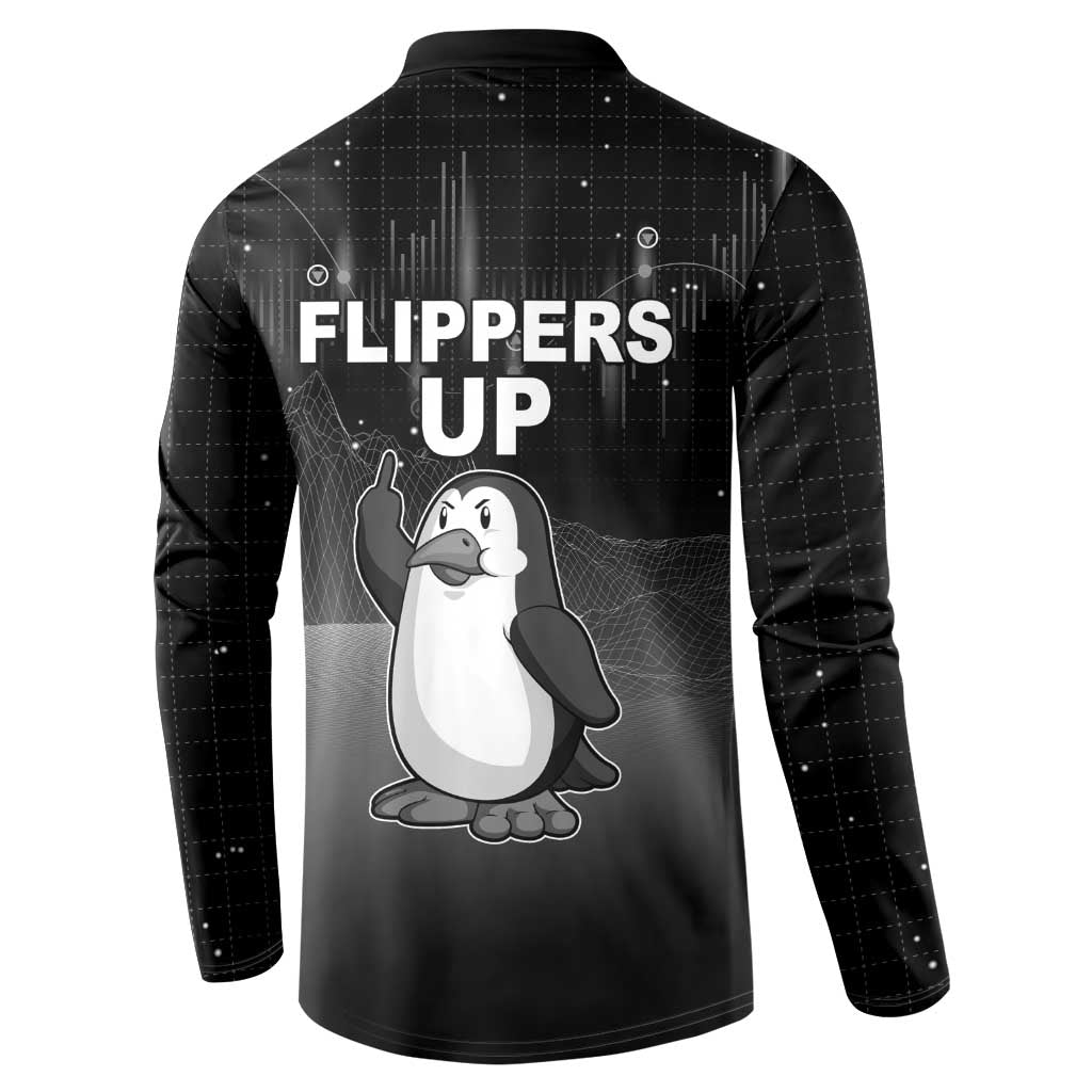 Funny Penguin Resist Button Sweatshirt Flippers Up I Stand With Penguins