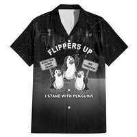 Funny Penguin Resist Family Matching Mermaid Dress and Hawaiian Shirt Flippers Up I Stand With Penguins