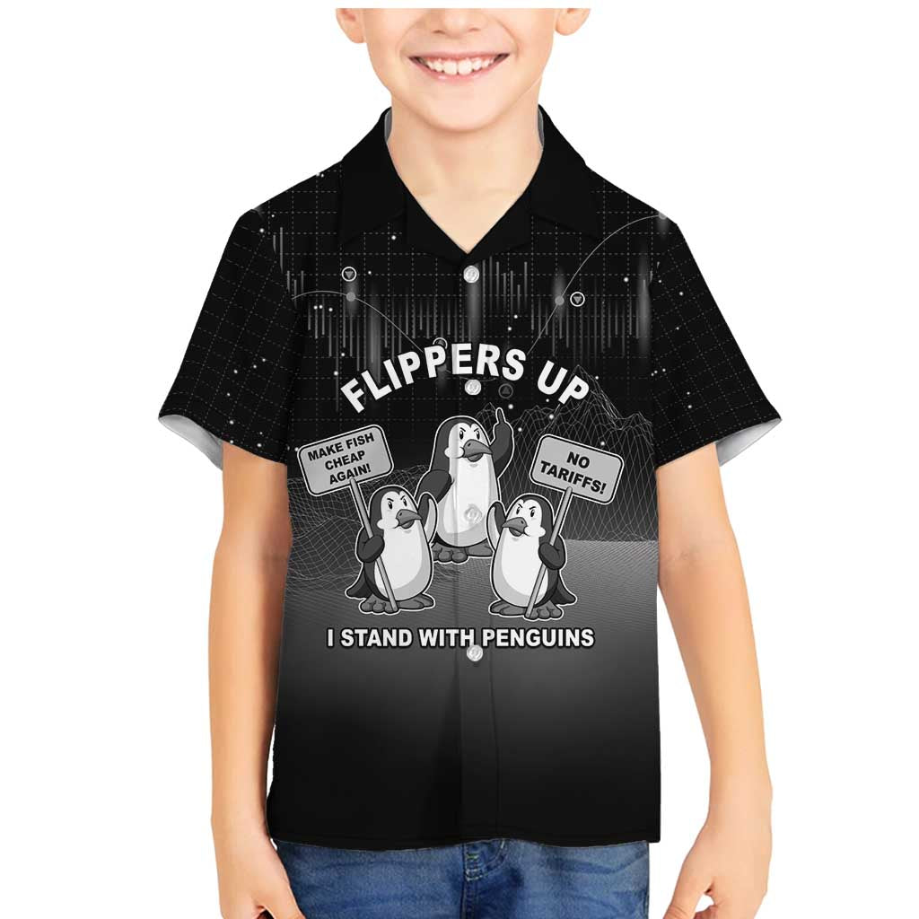 Funny Penguin Resist Family Matching Mermaid Dress and Hawaiian Shirt Flippers Up I Stand With Penguins