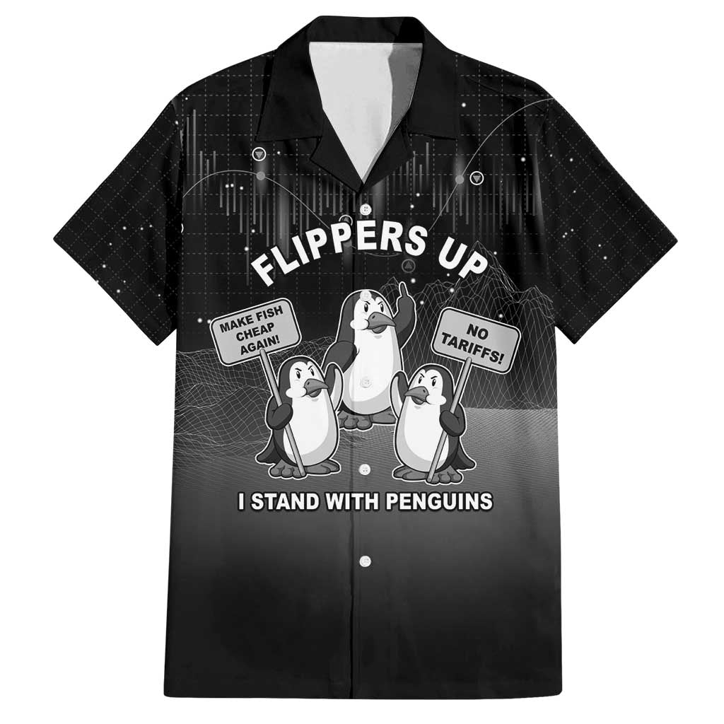 Funny Penguin Resist Family Matching Off Shoulder Maxi Dress and Hawaiian Shirt Flippers Up I Stand With Penguins