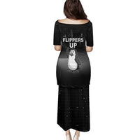 Funny Penguin Resist Family Matching Puletasi and Hawaiian Shirt Flippers Up I Stand With Penguins