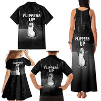 Funny Penguin Resist Family Matching Tank Maxi Dress and Hawaiian Shirt Flippers Up I Stand With Penguins