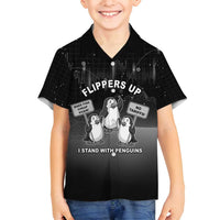 Funny Penguin Resist Family Matching Tank Maxi Dress and Hawaiian Shirt Flippers Up I Stand With Penguins