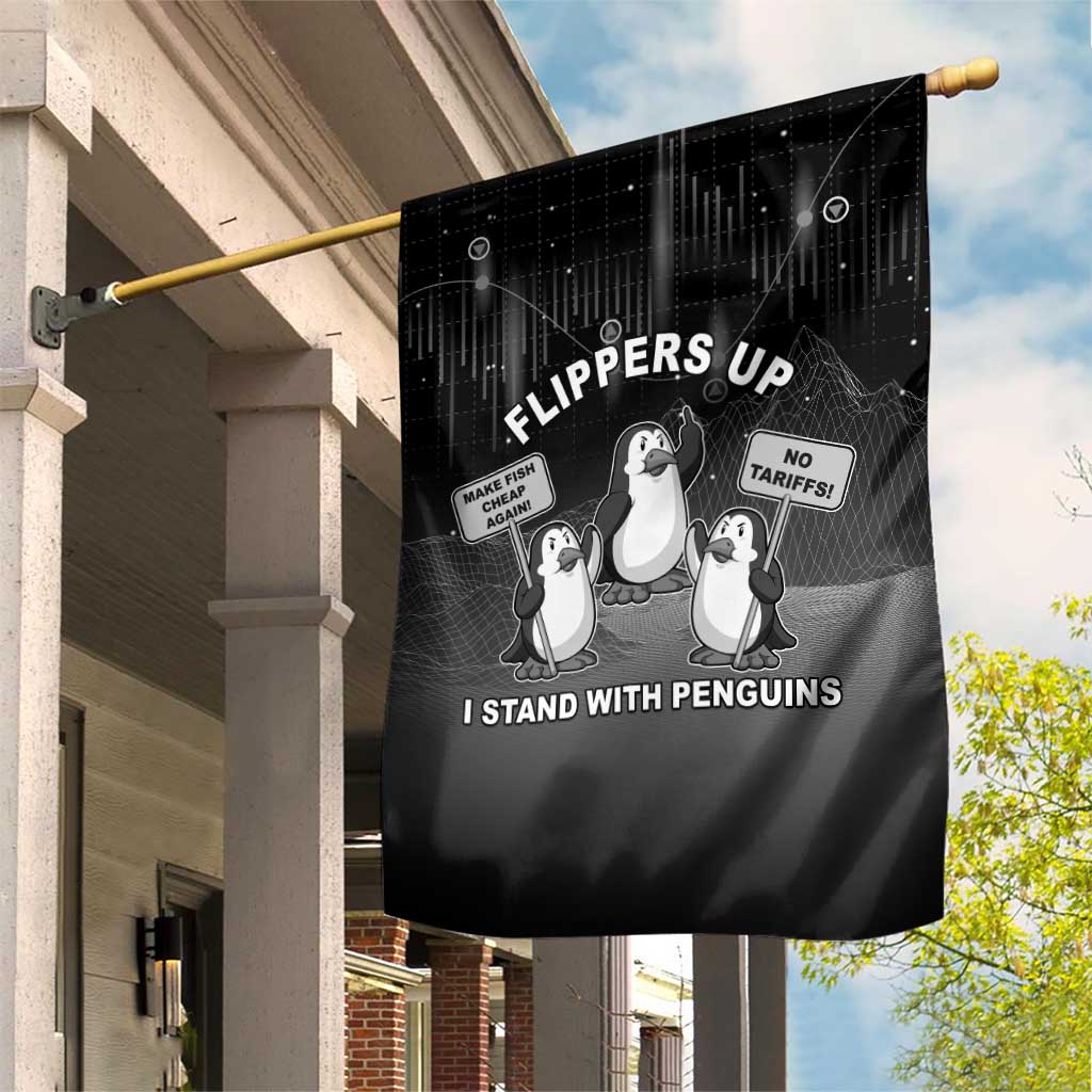 Funny Penguin Resist Garden Flag Flippers Up I Stand With Penguins