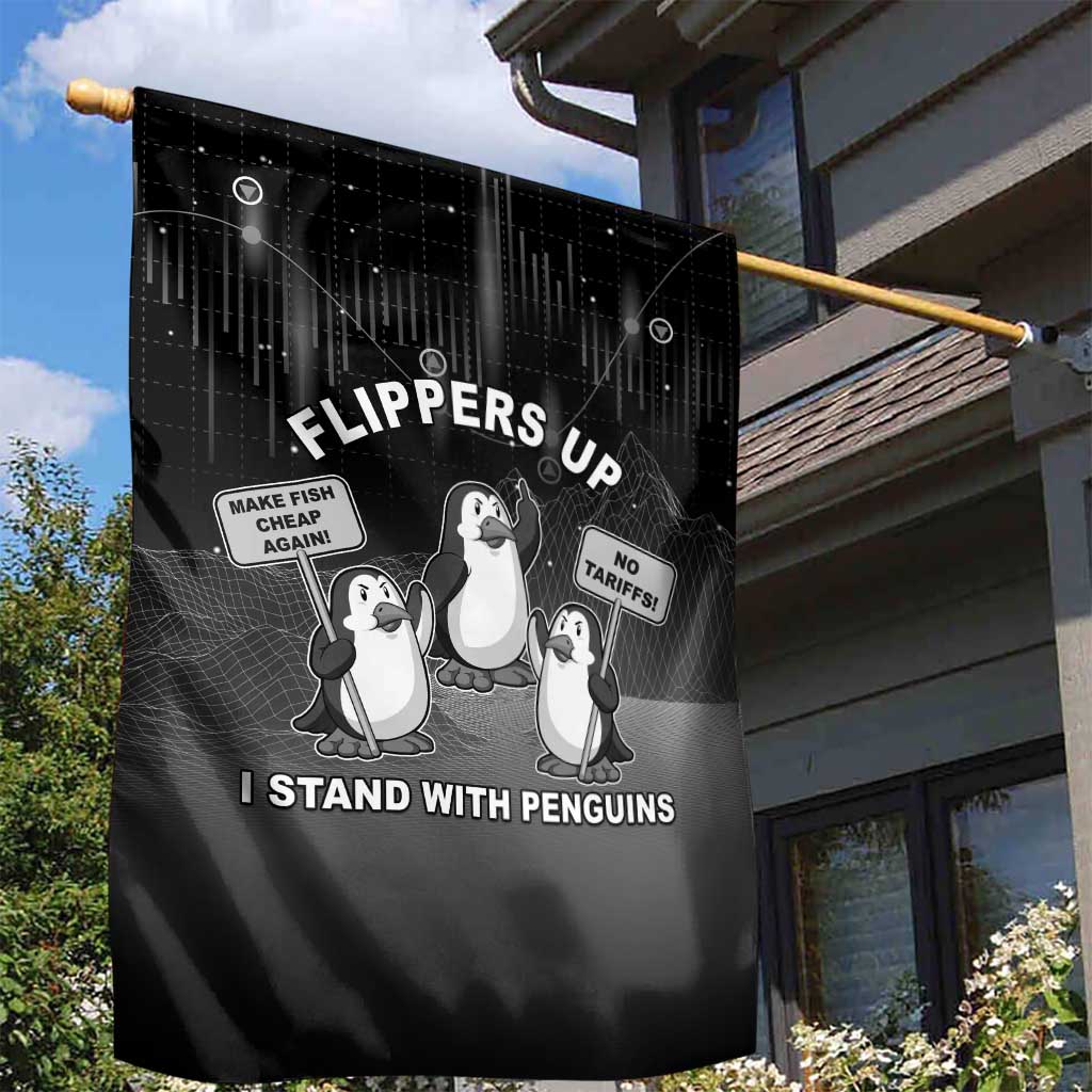 Funny Penguin Resist Garden Flag Flippers Up I Stand With Penguins