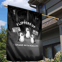 Funny Penguin Resist Garden Flag Flippers Up I Stand With Penguins