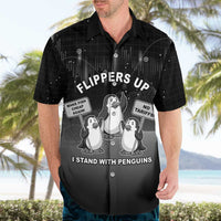 Funny Penguin Resist Hawaiian Shirt Flippers Up I Stand With Penguins
