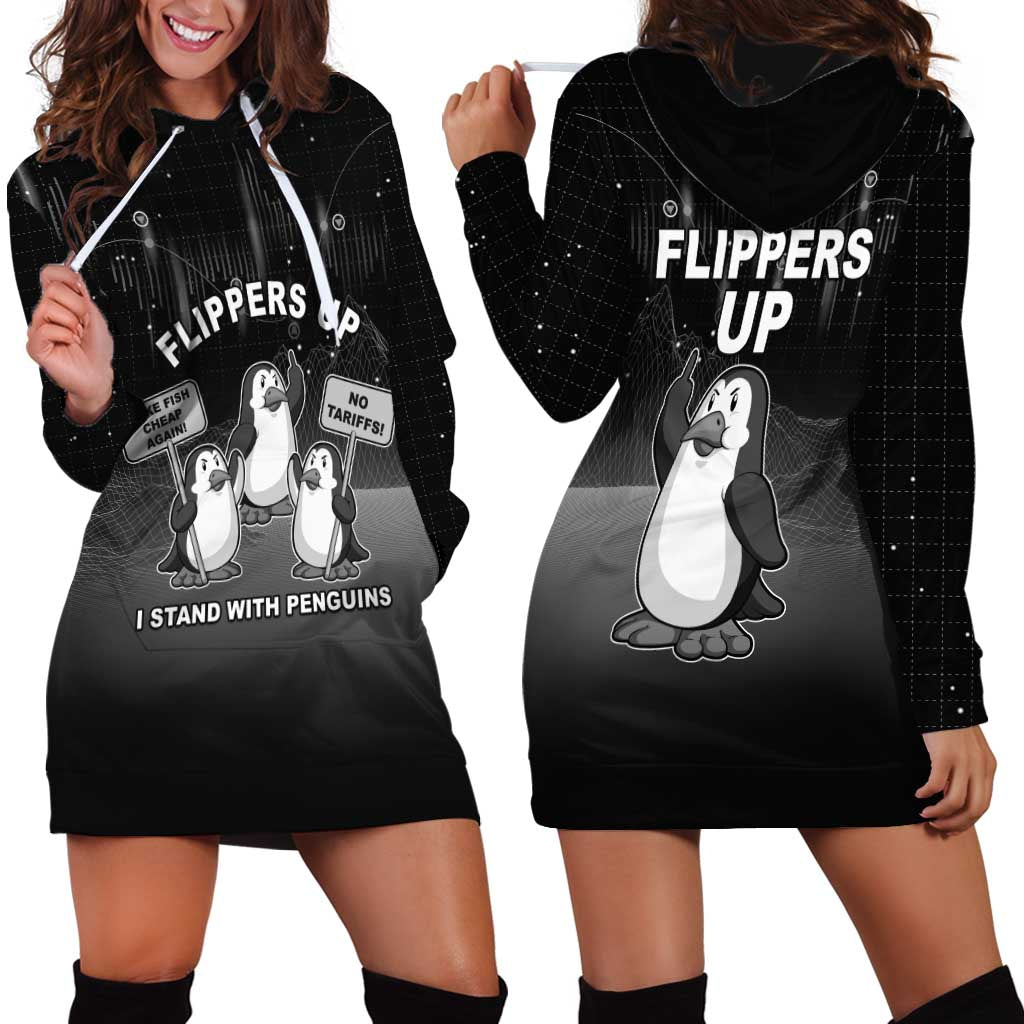 Funny Penguin Resist Hoodie Dress Flippers Up I Stand With Penguins