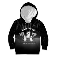 Funny Penguin Resist Kid Hoodie Flippers Up I Stand With Penguins