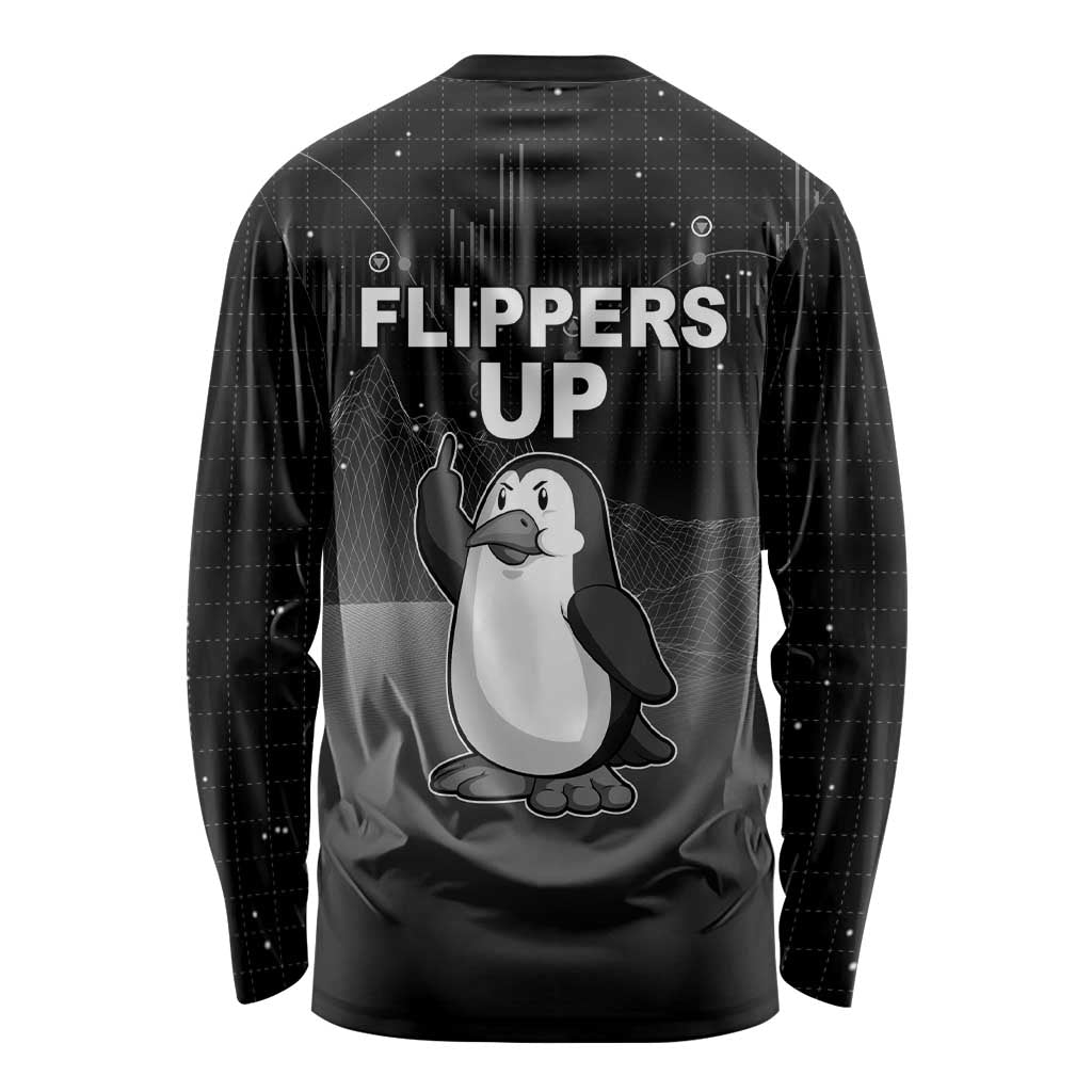 Funny Penguin Resist Long Sleeve Shirt Flippers Up I Stand With Penguins