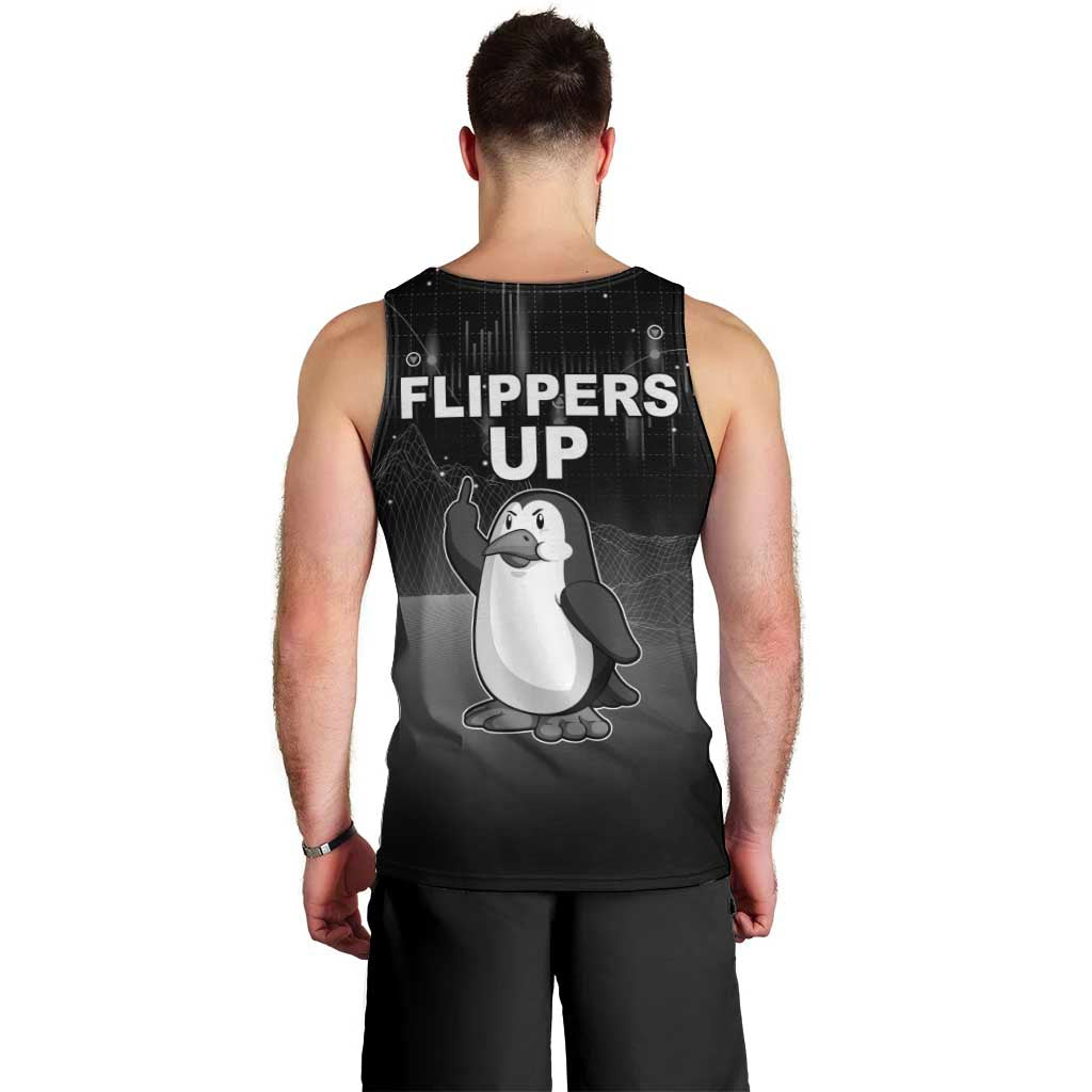Funny Penguin Resist Men Tank Top Flippers Up I Stand With Penguins
