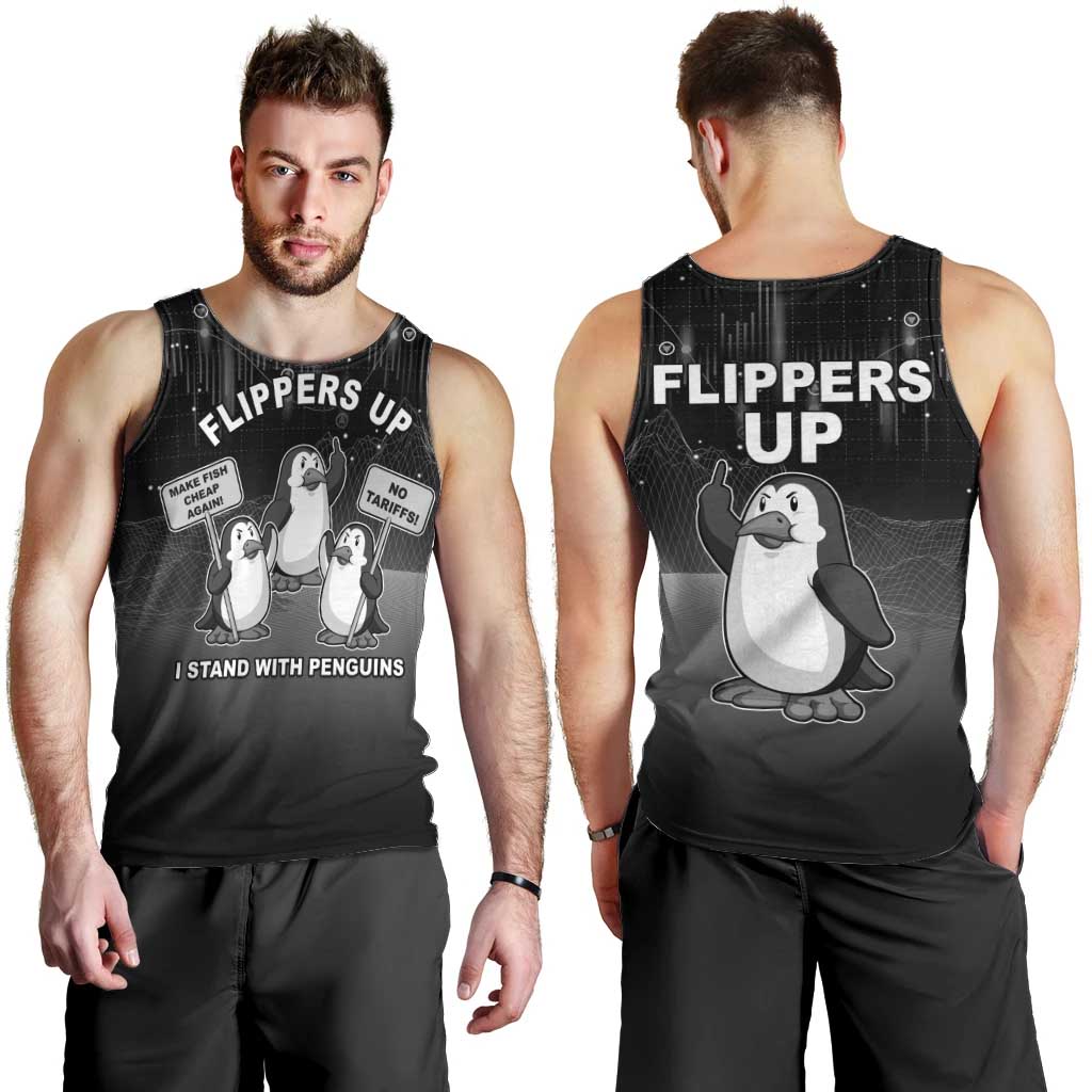 Funny Penguin Resist Men Tank Top Flippers Up I Stand With Penguins