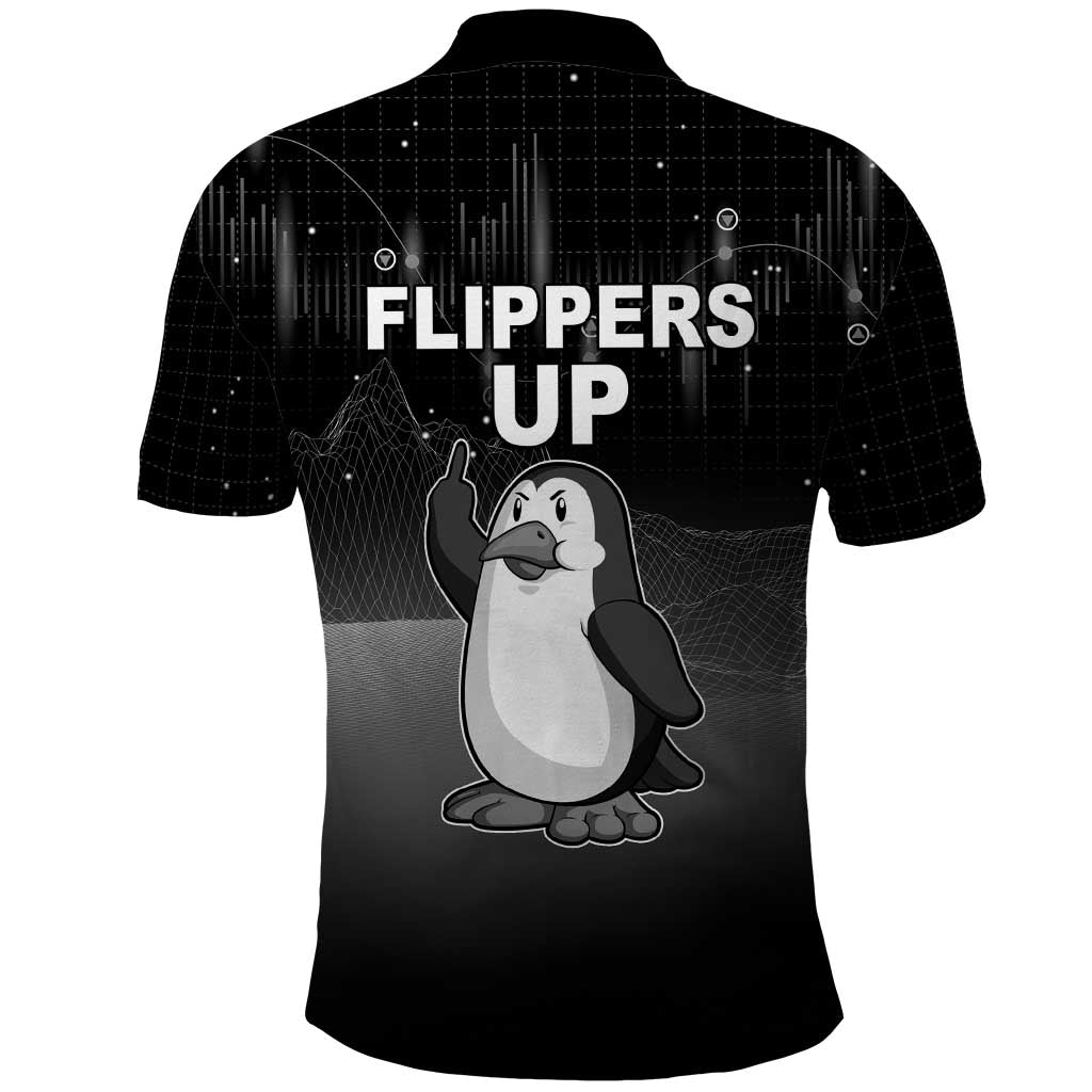 Funny Penguin Resist Polo Shirt Flippers Up I Stand With Penguins