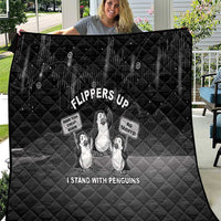 Funny Penguin Resist Quilt Flippers Up I Stand With Penguins