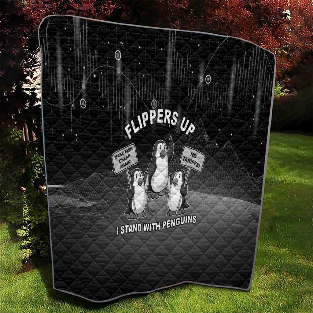Funny Penguin Resist Quilt Flippers Up I Stand With Penguins
