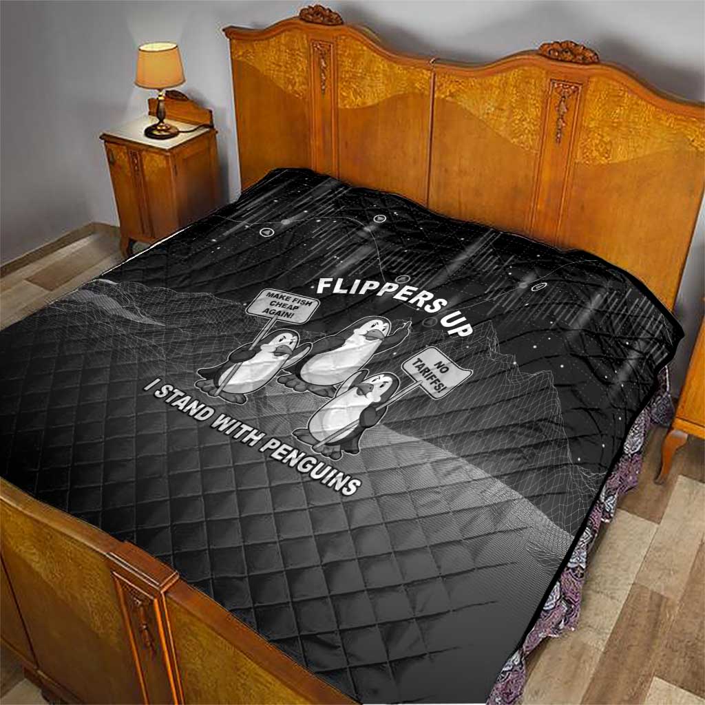 Funny Penguin Resist Quilt Flippers Up I Stand With Penguins
