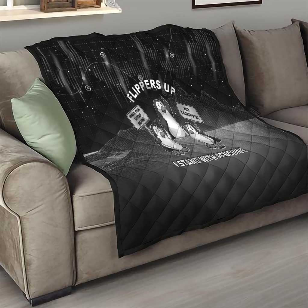 Funny Penguin Resist Quilt Flippers Up I Stand With Penguins