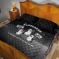 Funny Penguin Resist Quilt Bed Set Flippers Up I Stand With Penguins