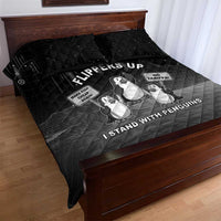 Funny Penguin Resist Quilt Bed Set Flippers Up I Stand With Penguins