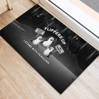 Funny Penguin Resist Rubber Doormat Flippers Up I Stand With Penguins