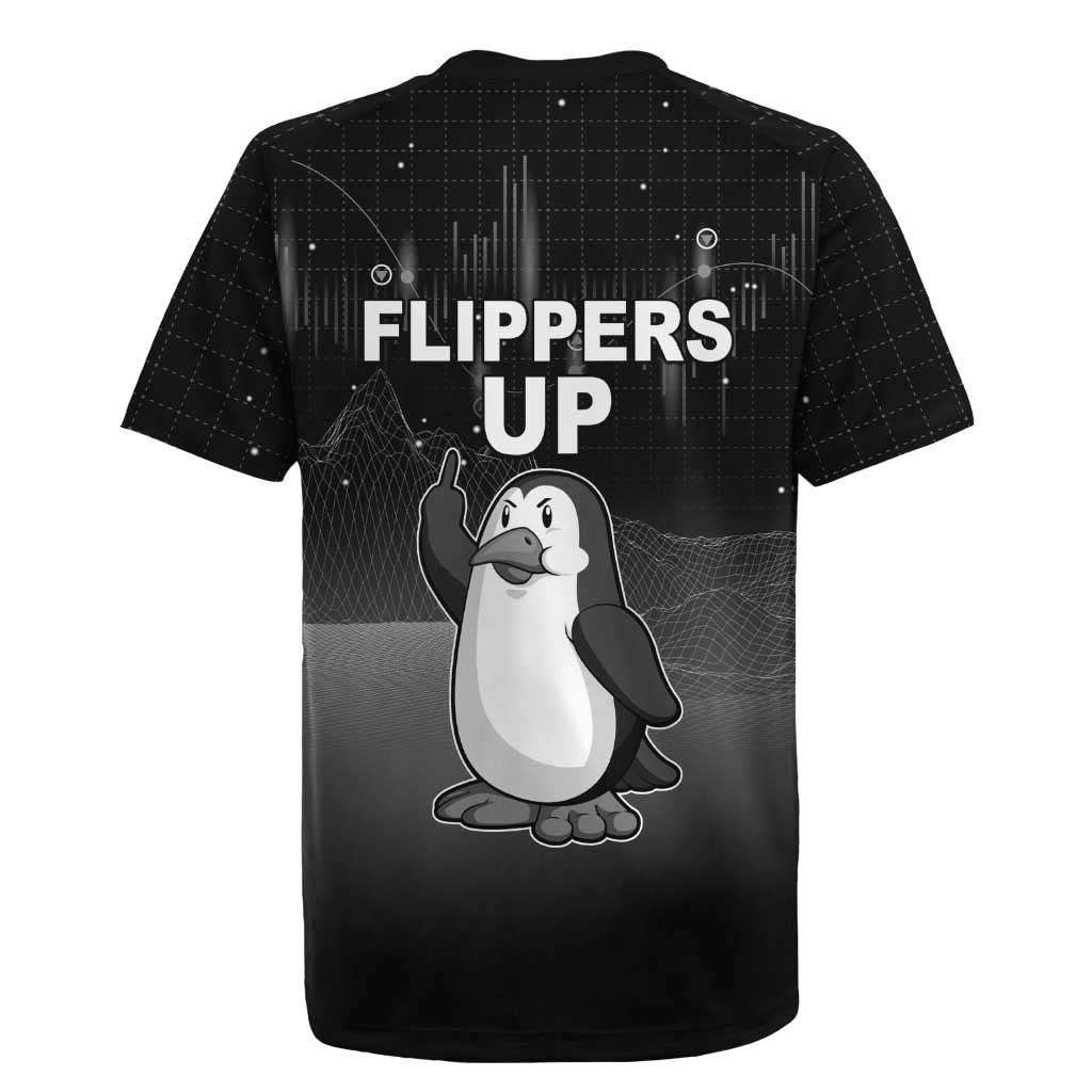 Funny Penguin Resist Rugby Jersey Flippers Up I Stand With Penguins