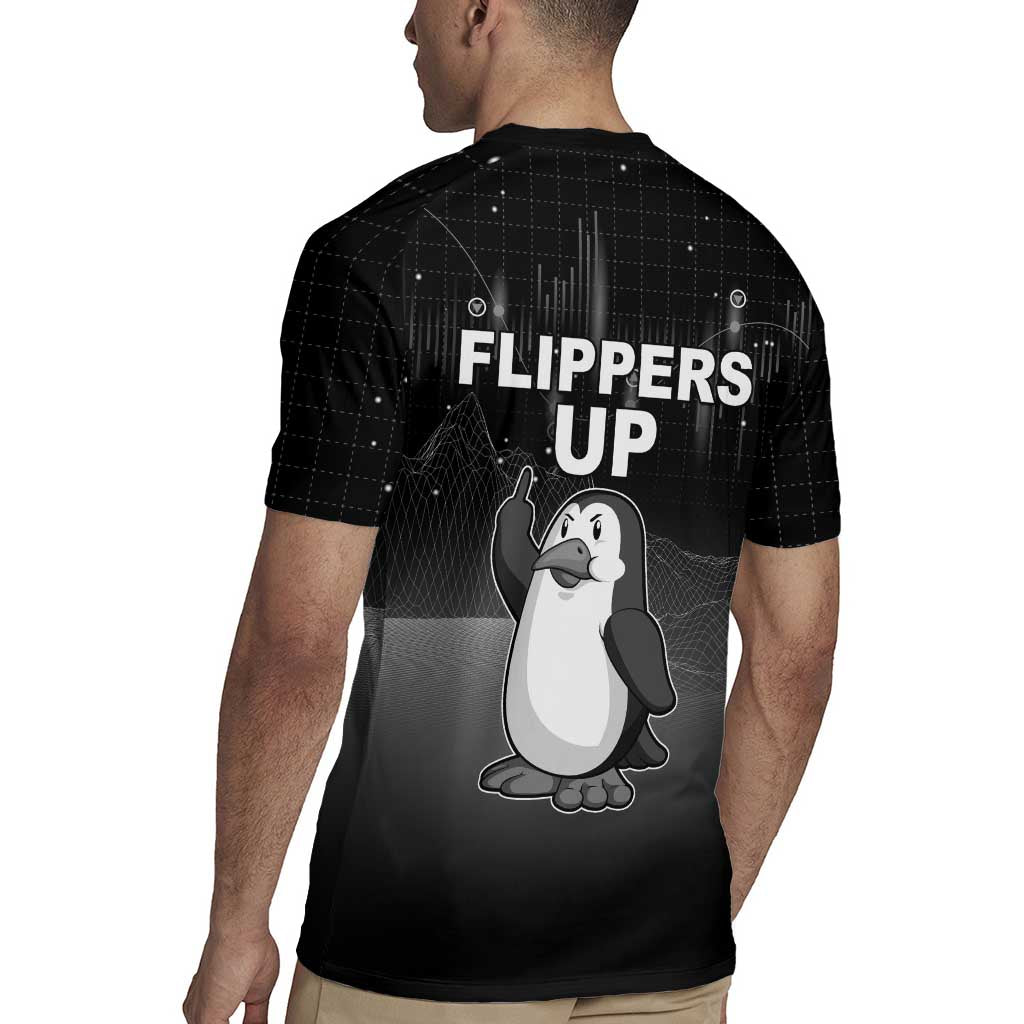 Funny Penguin Resist Rugby Jersey Flippers Up I Stand With Penguins