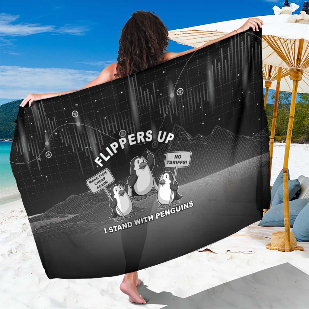 Funny Penguin Resist Sarong Flippers Up I Stand With Penguins