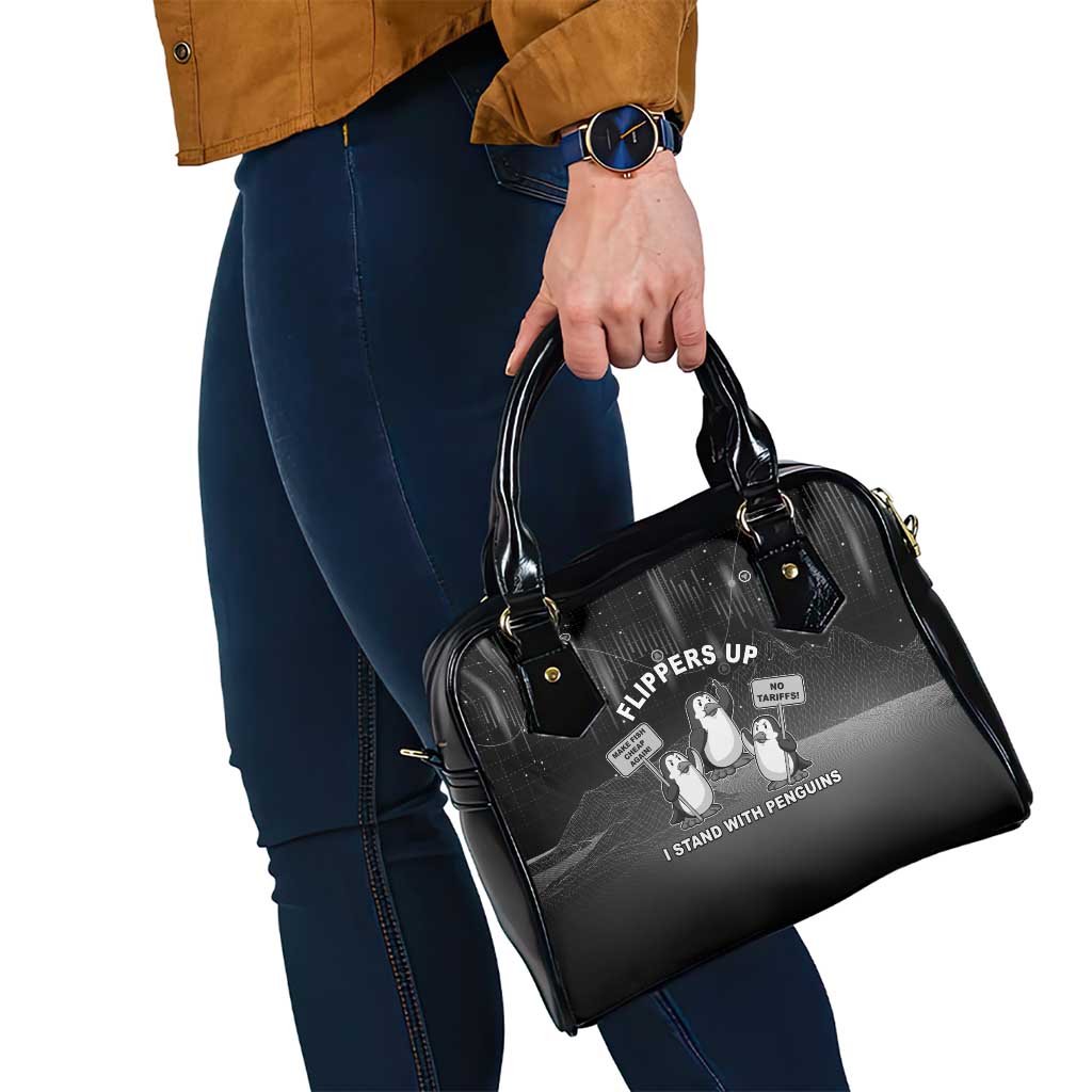Funny Penguin Resist Shoulder Handbag Flippers Up I Stand With Penguins
