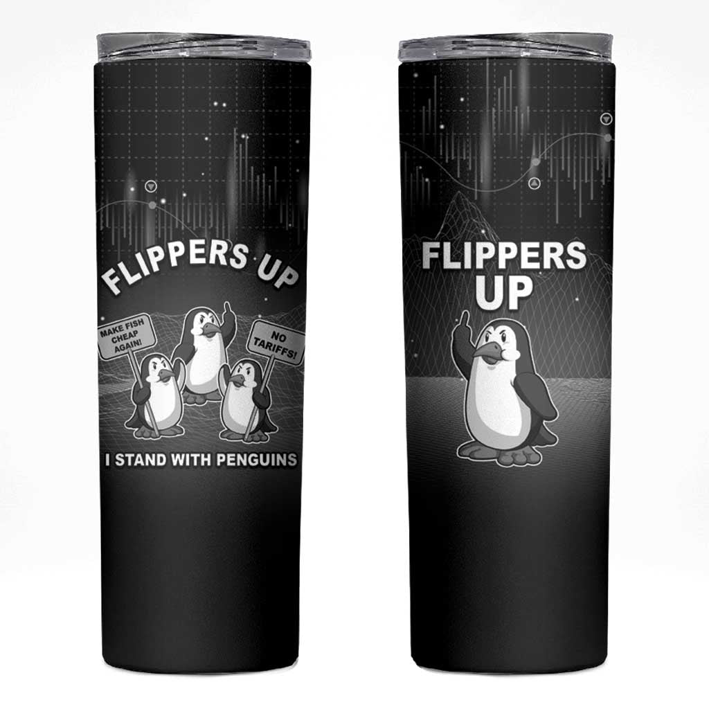 Funny Penguin Resist Skinny Tumbler Flippers Up I Stand With Penguins
