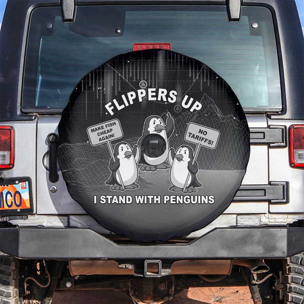 Funny Penguin Resist Spare Tire Cover Flippers Up I Stand With Penguins
