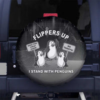 Funny Penguin Resist Spare Tire Cover Flippers Up I Stand With Penguins