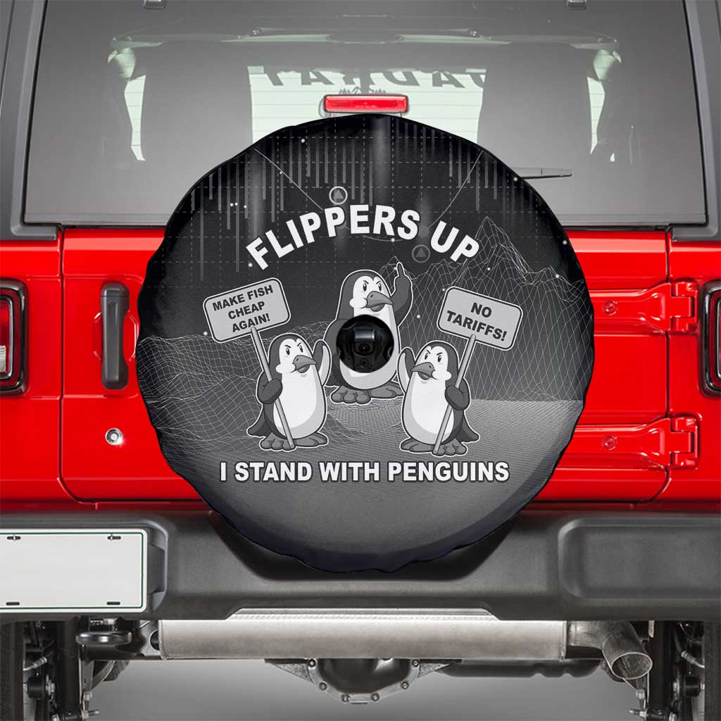 Funny Penguin Resist Spare Tire Cover Flippers Up I Stand With Penguins
