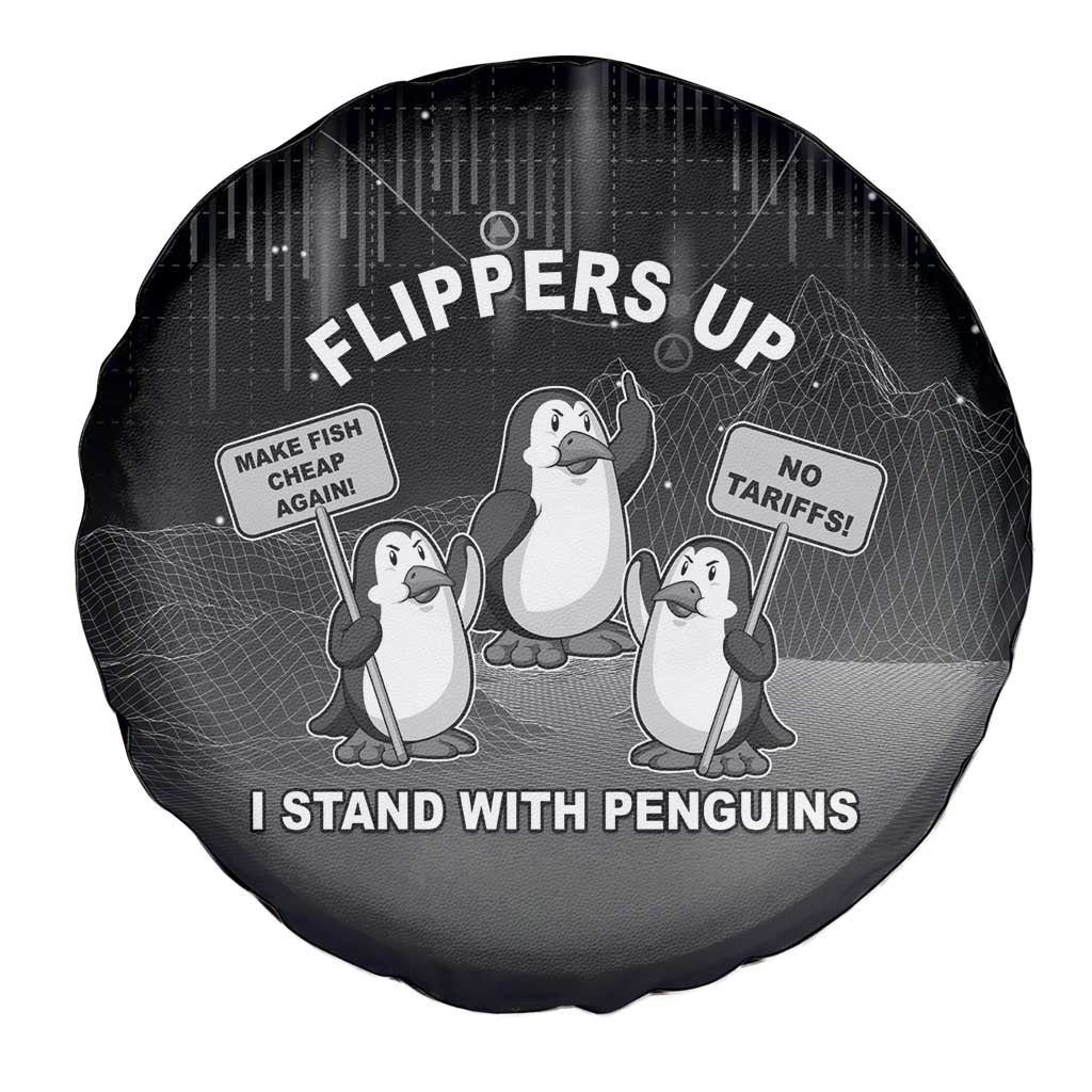 Funny Penguin Resist Spare Tire Cover Flippers Up I Stand With Penguins