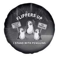 Funny Penguin Resist Spare Tire Cover Flippers Up I Stand With Penguins