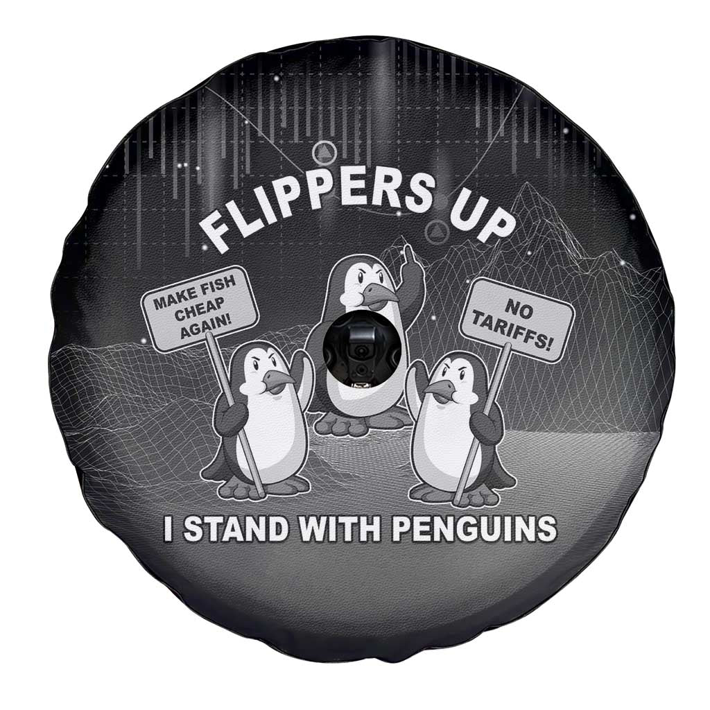 Funny Penguin Resist Spare Tire Cover Flippers Up I Stand With Penguins