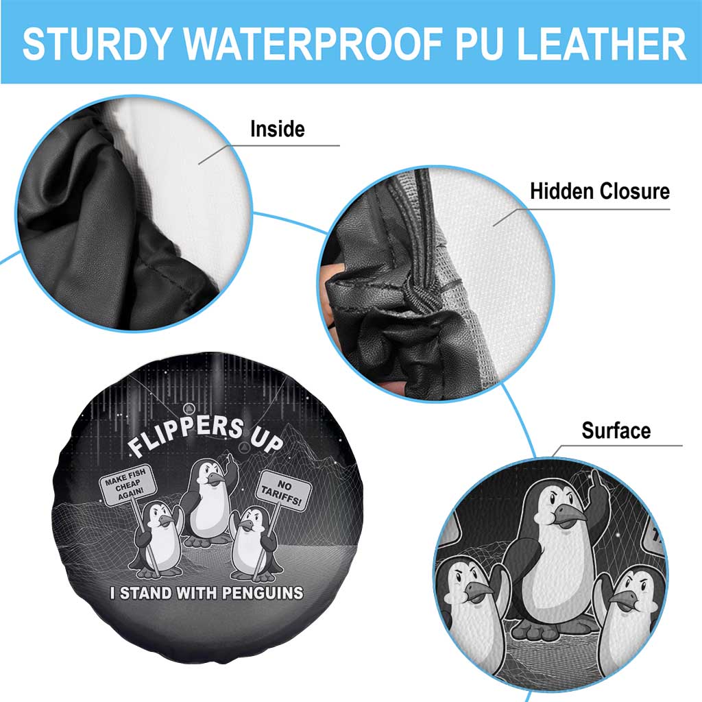 Funny Penguin Resist Spare Tire Cover Flippers Up I Stand With Penguins