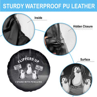 Funny Penguin Resist Spare Tire Cover Flippers Up I Stand With Penguins
