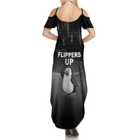 Funny Penguin Resist Summer Maxi Dress Flippers Up I Stand With Penguins