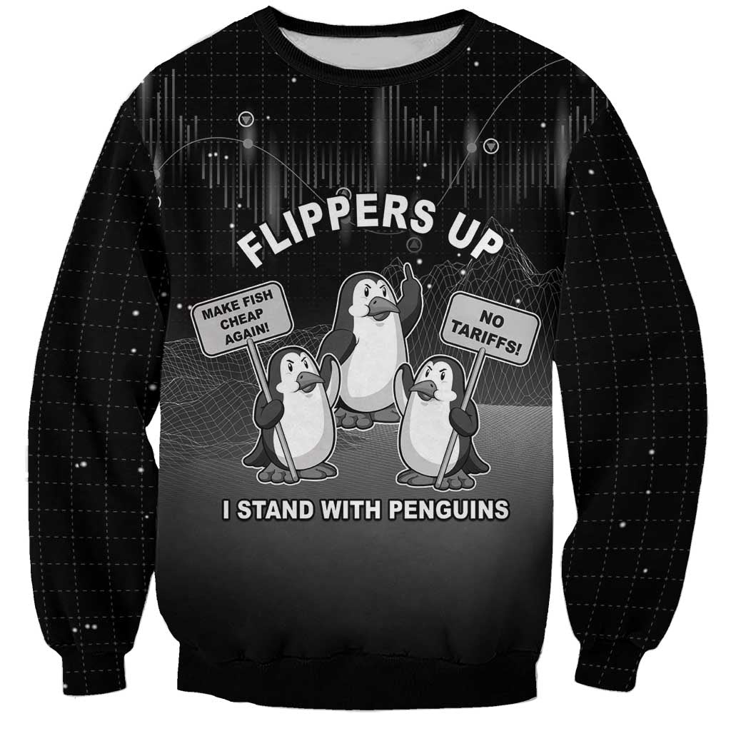 Funny Penguin Resist Sweatshirt Flippers Up I Stand With Penguins