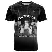 Funny Penguin Resist T Shirt Flippers Up I Stand With Penguins