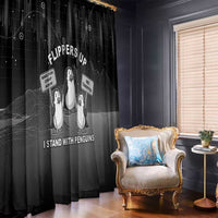 Funny Penguin Resist Window Curtain Flippers Up I Stand With Penguins