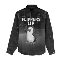 Funny Penguin Resist Women Casual Shirt Flippers Up I Stand With Penguins