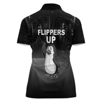 Funny Penguin Resist Women Polo Shirt Flippers Up I Stand With Penguins