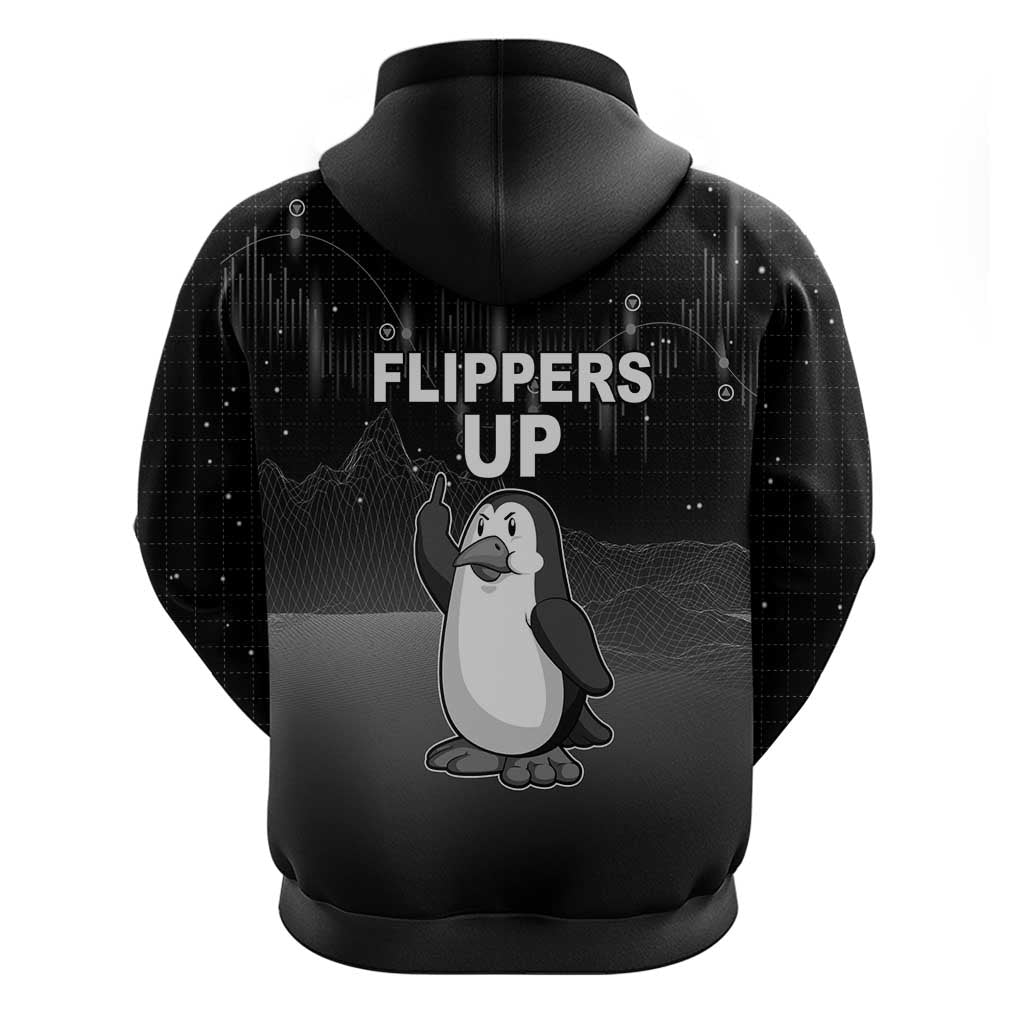 Funny Penguin Resist Zip Hoodie Flippers Up I Stand With Penguins