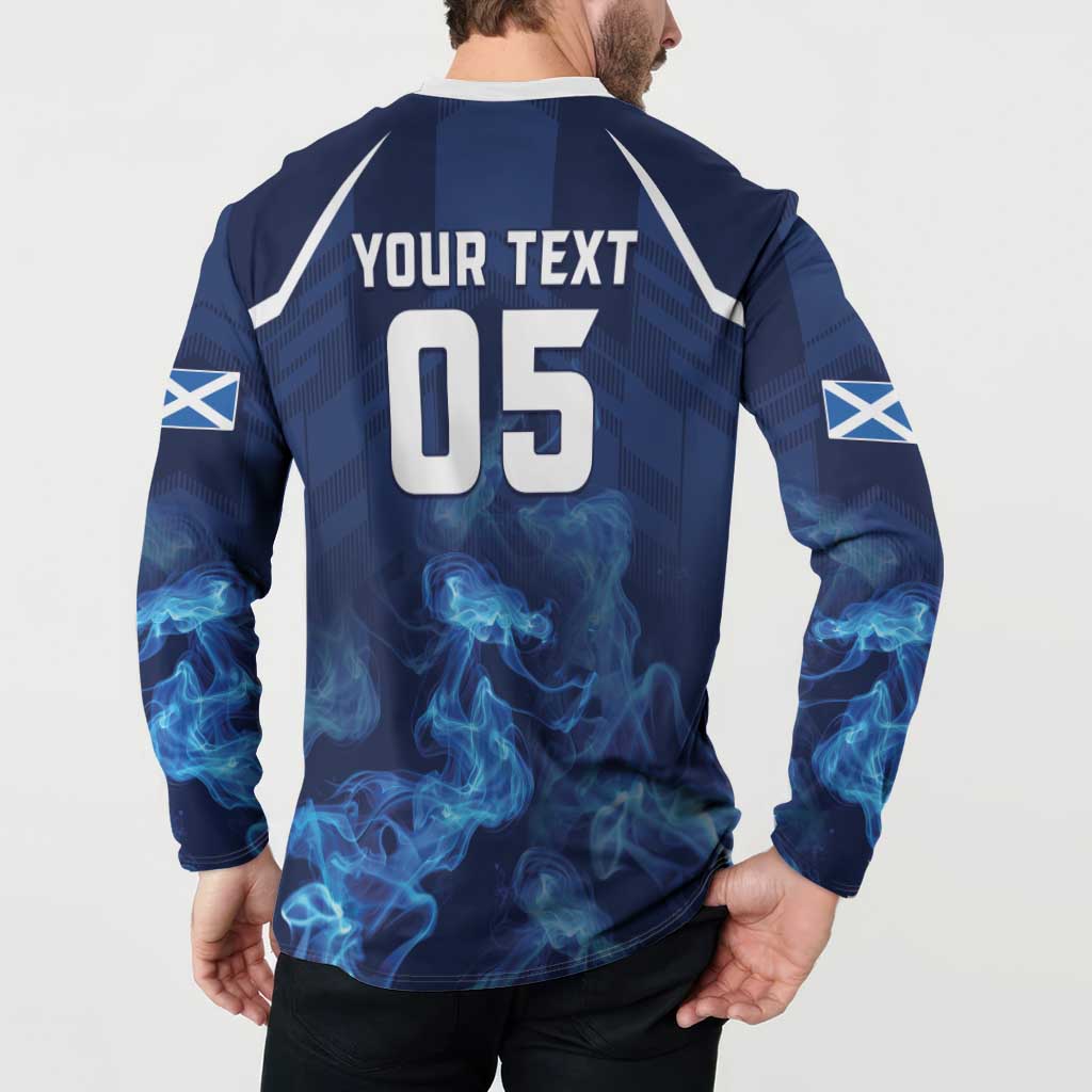 Scotland Rugby Custom Button Sweatshirt Go Scottish Thistle Unique Style