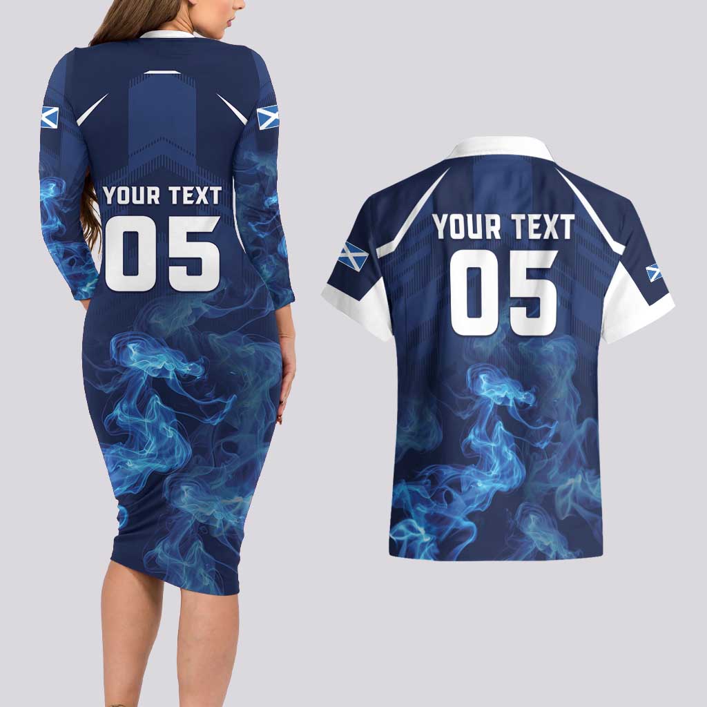 Scotland Rugby Custom Couples Matching Long Sleeve Bodycon Dress and Hawaiian Shirt Go Scottish Thistle Unique Style