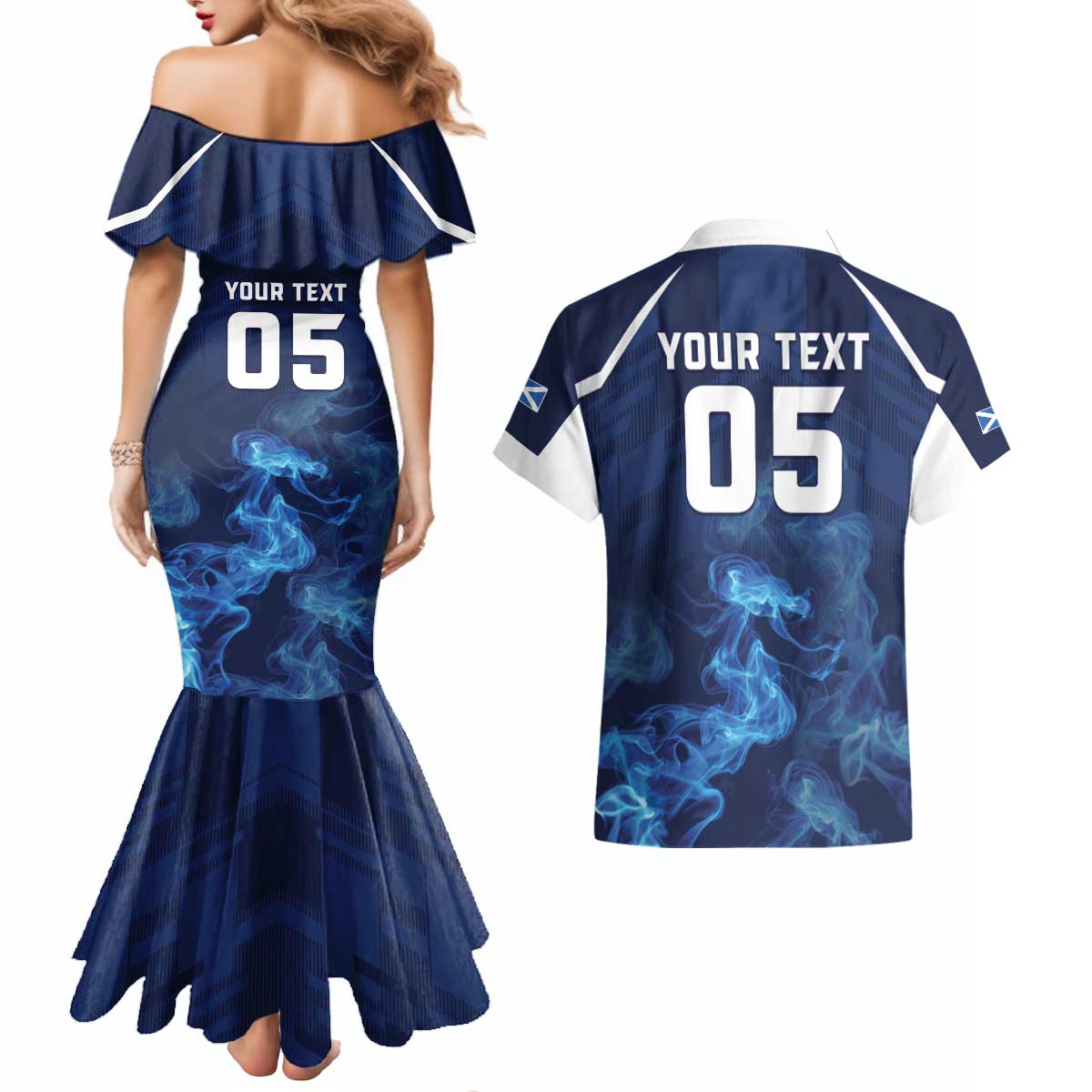 Scotland Rugby Custom Couples Matching Mermaid Dress and Hawaiian Shirt Go Scottish Thistle Unique Style