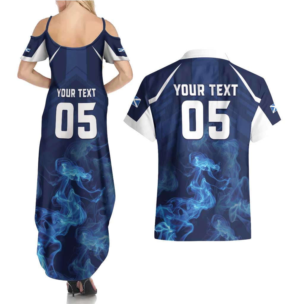 Scotland Rugby Custom Couples Matching Summer Maxi Dress and Hawaiian Shirt Go Scottish Thistle Unique Style