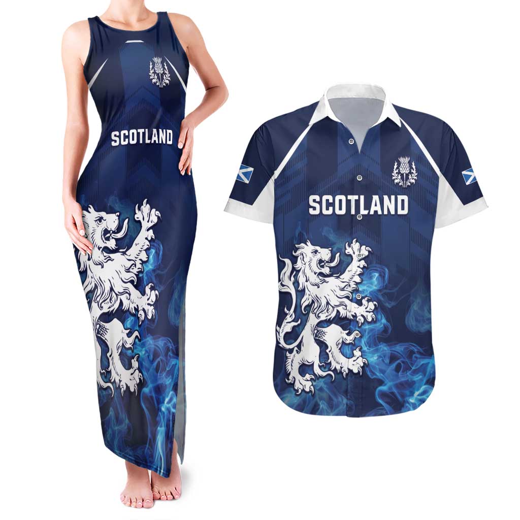 Scotland Rugby Custom Couples Matching Tank Maxi Dress and Hawaiian Shirt Go Scottish Thistle Unique Style