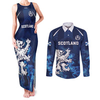 Scotland Rugby Custom Couples Matching Tank Maxi Dress and Long Sleeve Button Shirt Go Scottish Thistle Unique Style